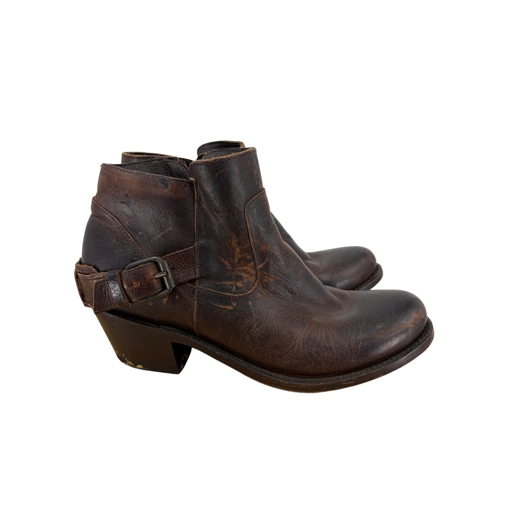 JB Dillon Reserve Brown Leather Harness Ankle Boots Womens 9 B JBW1802 Western